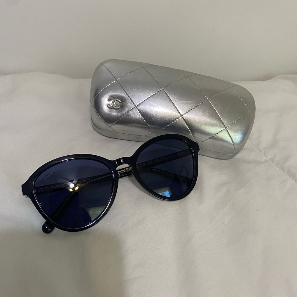 Chanel Polarized Vibrant Blue Lens Sunglasses
